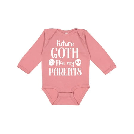 

Inktastic Future Goth Like my Parents with Skulls Gift Baby Boy or Baby Girl Long Sleeve Bodysuit