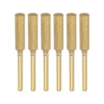 6 Packs Diamond Chainsaw Sharpener Bits 7/32" 5.5mm Cylinder Head, Titanium Plated Electric Chain Saw Grinder