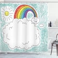 thumbnail image 1 of Ambesonne Cartoon Shower Curtain, Drawn Rainbow Sun, 69"Wx70"L, Multicolor, 1 of 3