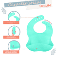 thumbnail image 3 of Kit Bebe Linium 3en1 Babero Cubiertos Plato Silicon Suave Color Aqua, 3 of 9