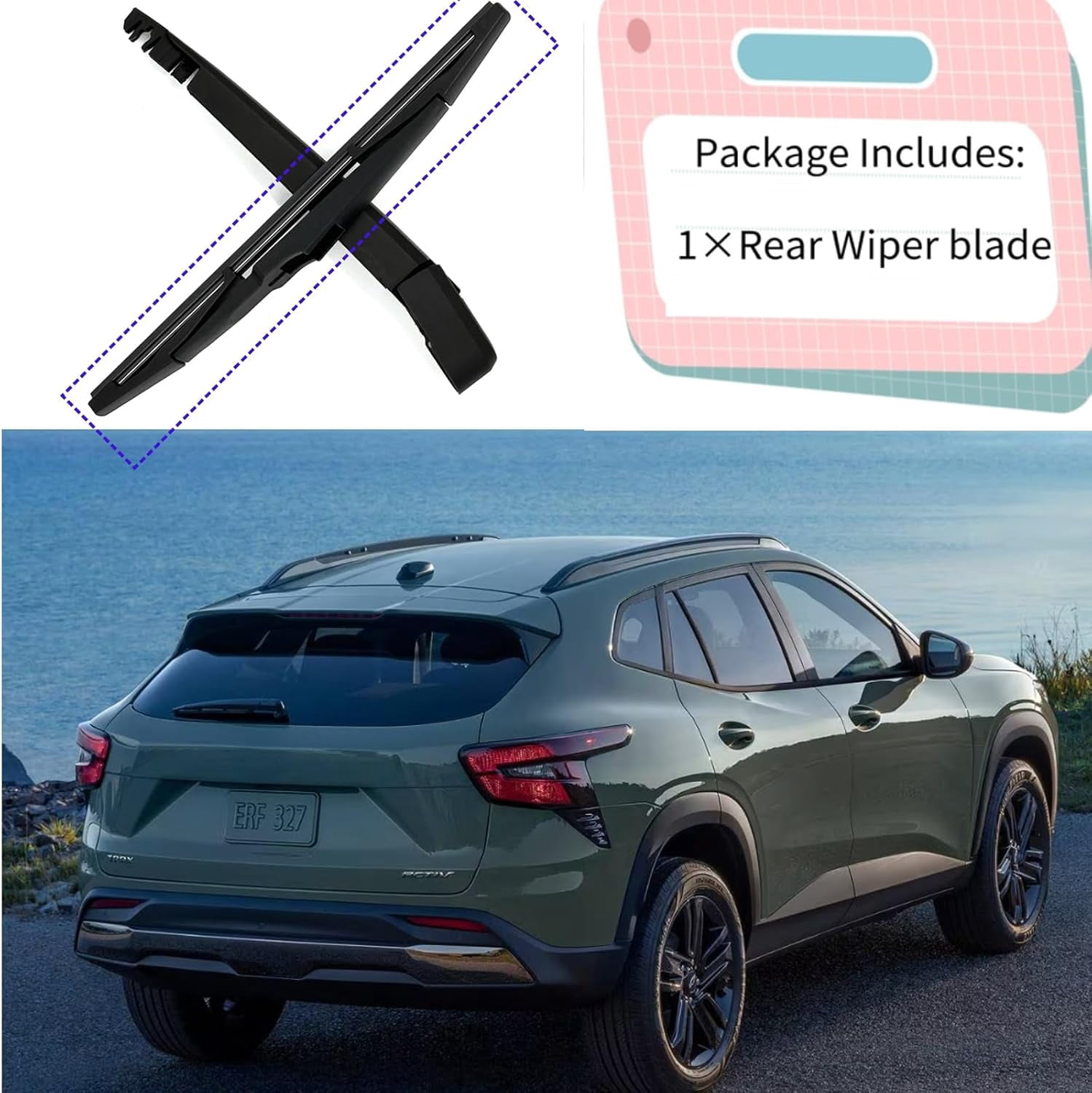 Rear Wiper Blade for Chevrolet Chevy Trax 2024 2025 | Exact Fit ACTIV LS LT RS 1.2L Models | OEM Replacement Rear Back Windshield Wiper Blade