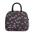 thumbnail image 2 of Lunch Bag Lunch Box for Women Reusable Insulated Lunch Cooler Bags,Large Capacity for Work Travel Picnic,Water-Resistant Pioneer Colorful Floral Lunch Tote Bag Gifts for Woman Mom Black, 2 of 6