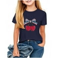thumbnail image 2 of BRGZLK Children's Independence Day Patriotic Top Kids Cute 4Th Of July Printed Tees Casual Round Neck Summer Short Sleeved Shirt Navy 11-12 Years, 2 of 4