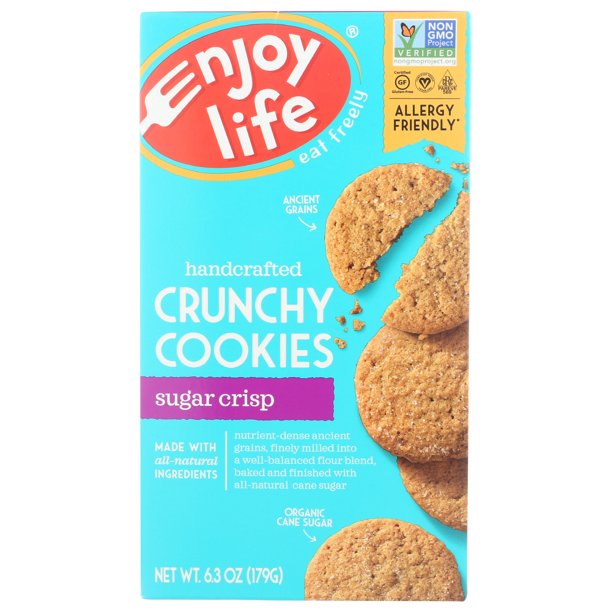 Enjoy Life Crunchy Sugar Crisp Cookies, Nut Free Cookies, 6.3 oz