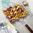 thumbnail image 3 of Outset Chrome Grill Basket with Rosewood Handle, Vegetable and Fish BBQ Basket, 3 of 5