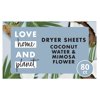 Love Home and Planet Dryer Sheets Coconut Water & Mimosa 80 count