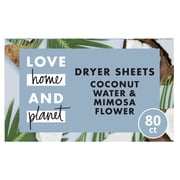 Love Home and Planet Dryer Sheets Coconut Water & Mimosa 80 count