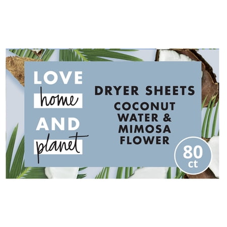 Love Home and Planet Dryer Sheets Coconut Water & Mimosa 80 count