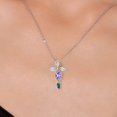 thumbnail image 3 of Cross Necklace for Women in 925 Silver and 10K Yellow Gold with Tanzanite and Moissanite and London Blue Topaz | 1.40 Cttw | Jesus Christian Religious Crucifix | Marquise 8X4MM | With 18 inch Chain, 3 of 6