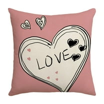 Lilixerw 18 x 18 Inch Valentine's Day Pillow Covers,Valentine's Day Linen Farmhouse Decor Throw Cushion Case for Home Decor