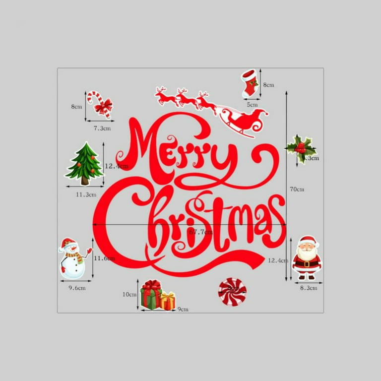 [big Clear!]Magnets Stickers Xmas Refrigerator Decal Merry Christmas Magnetic Stickers Full Door Cover for Fridge Window Door Party Decor Supplies