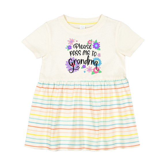 Inktastic Please Pass Me to Grandma with Flowers Girls Baby Dress