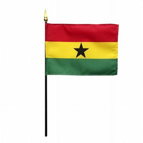 Annin Flagmakers 210055 4 x 6 in. Eb Ghana Mounted - 12 Pack