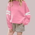 thumbnail image 2 of Taqqpue Girls Oversize Sweatshirt Casual Solid Color Crewneck Pullover Tops Fall Winter Loose Fit Long Sleeve Shirts Plus Size Hoodless Hoodies for Girls 1-13 Years, 2 of 3