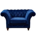 thumbnail image 2 of Crafters and Weavers Craftsman Mission Fabric Arm Chair in Sapphire Blue, 2 of 4