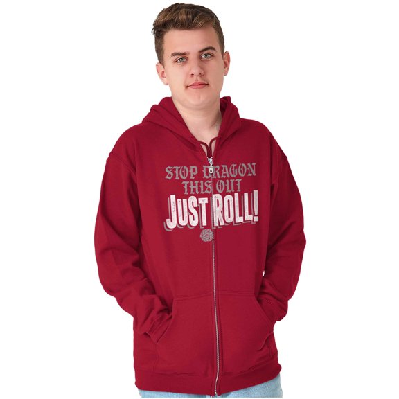 Stop Dragon This Out Fantasy Gamer Zip Up Hoodie Men's Women's Brisco Brands 2X