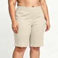 thumbnail image 5 of Zpzdpjkx Women's Plus Size Solid Bermuda Shorts with Pockets High Waist Stretch Knee‑Length Casual Yoga Hiking Shorts, 5 of 10