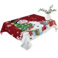 thumbnail image 2 of Red Snowman Christmas Table Cloth Waterproof Tablecloths, Gifts Xmas Tree Winter Snowflake Tablecloth Dining Table Cover for Kitchen Party Tabletop Outdoor, Rectangle Tablecloth 60x84 Inch, 2 of 9