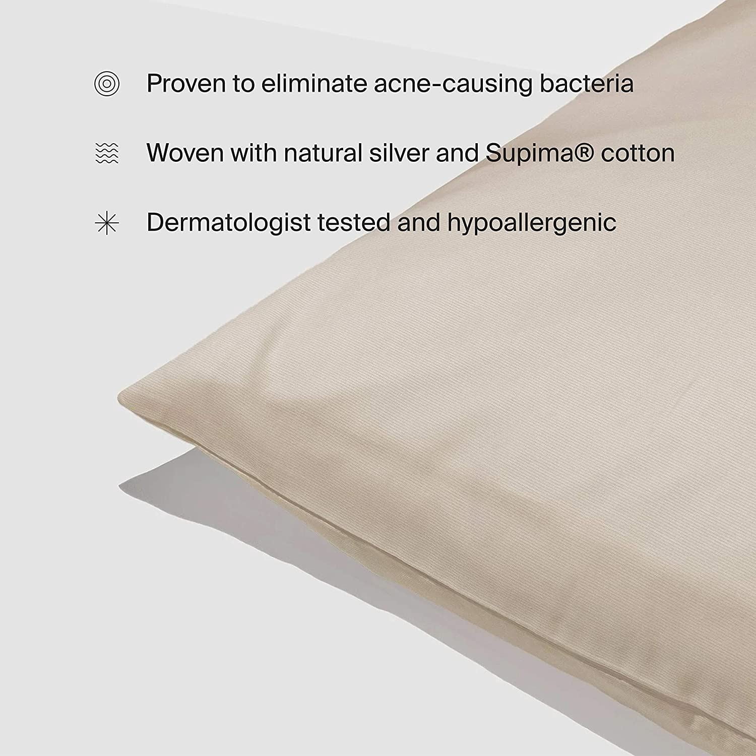 Silvon Silver Infused Bed Sheets Set | Woven with Pure Silver and Premium Breathable Supima Cotton (Full, Sand/Beige)