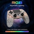 thumbnail image 2 of CHENGDAO Wireless Controller for P4/PC, with RGB Lighting, Double Shock, 6-Axis Gyro Sensor-White, 2 of 7