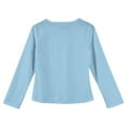 thumbnail image 4 of Drmagiyhm Girls Long Sleeve Shirts Size 10-12 Basic Solid Color Shirt Stylish Casual Crewneck T-Shirt Comfy Fall Tops Light Blue 5-6 Years, 4 of 4