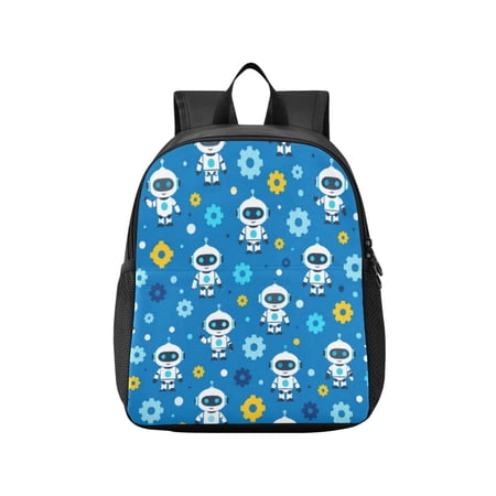 Toddler Backpack Robot Gears Pattern Waterproof Lightweight Backpack Casual Mini Daypack for Daycare & Travel