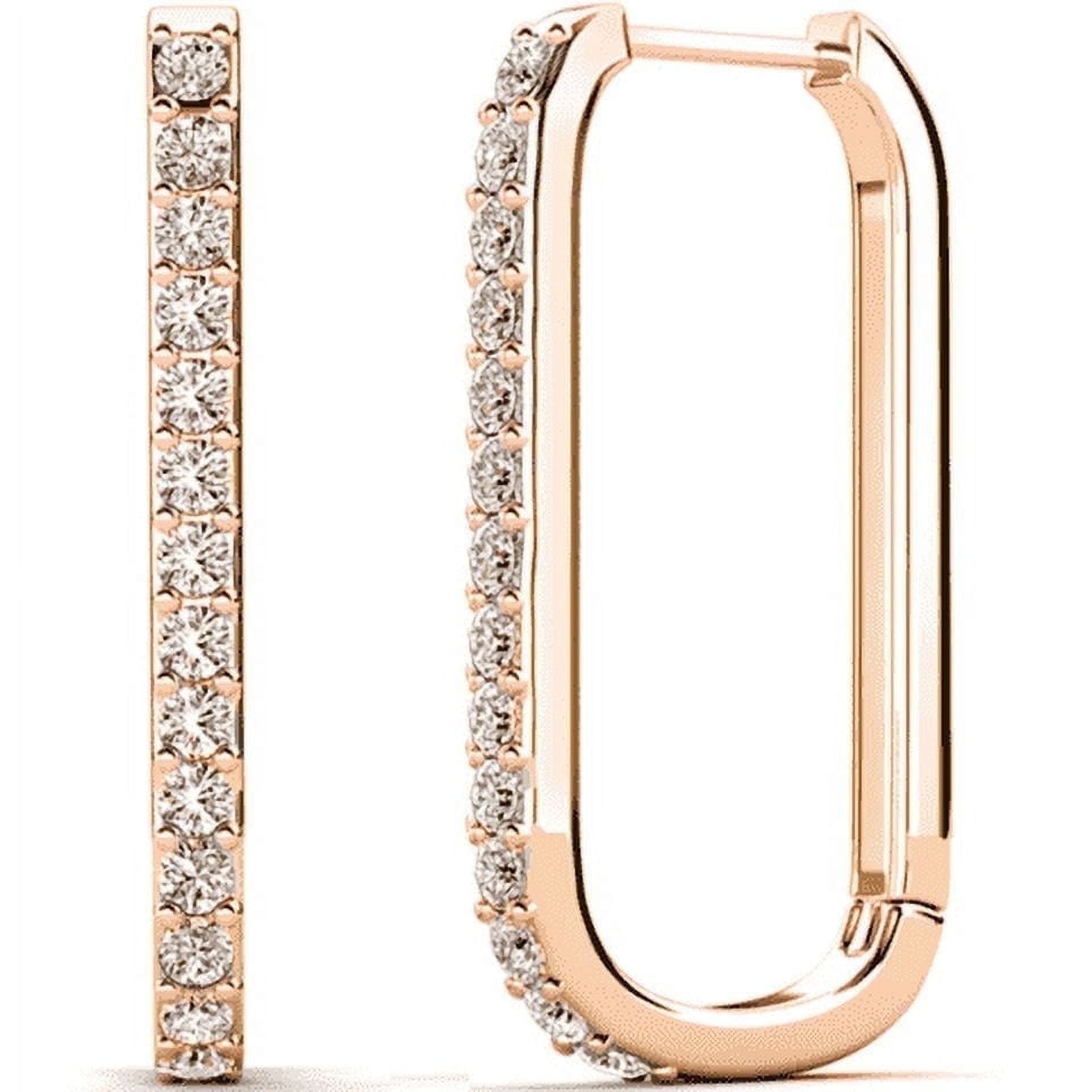 Cate Chloe Nadia 18k White Gold Plated Hoop Earrings with Swarovski Crystals Gift for Women