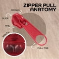thumbnail image 3 of 100pcs #5 Bulk Metal Zipper Slider Pulls for Coil Teeth - Red, 3 of 6