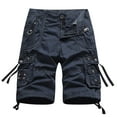 thumbnail image 2 of IROINNID Cargo Shorts for Men Pure Color Outdoors Pocket Beach Work Trouser Cargo Shorts Pant,Dark Blue, 2 of 3