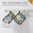 thumbnail image 4 of Yayeee Oven Mitts and Pot Holder Set of 2 Heat Resistant Kitchen Gloves Baking Hot Pad, Floral Seaside, 4 of 5