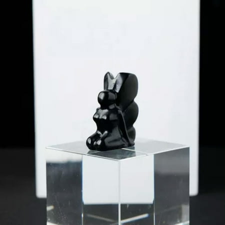 EOEMY Natural Gemstone Butterfly Fairy Carved Quartz Crystal Skull Healing Decor Reiki-Black Obsidian Stone EOEMY Natural Gemstone Butterfly Fairy Carved Quartz Crystal Skull Healing Decor Reiki-Black Obsidian Stone