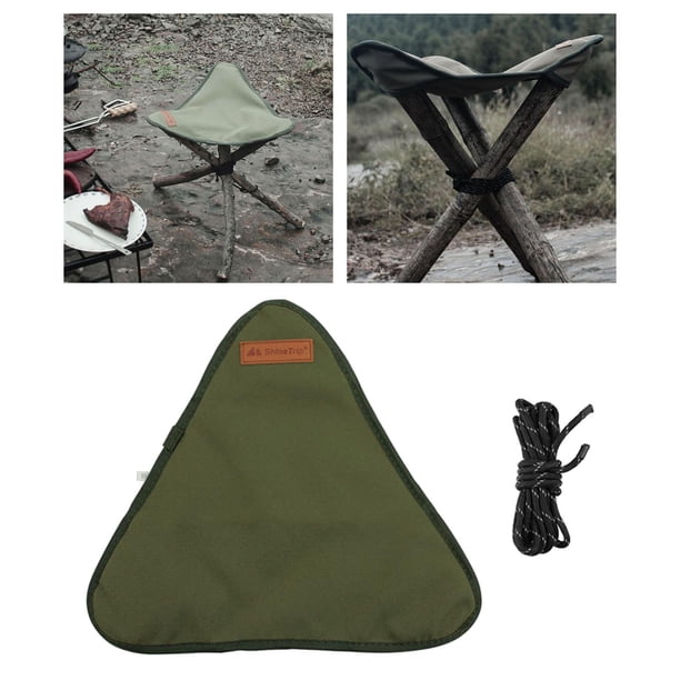 Taburete de trípode plegable Paño impermeable Oxford Paño 3 patas Funda de asiento de silla para acampar, al aire libre, pesca, senderismo Accesorios Verde Soledad Funda de asiento de trípode