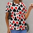 thumbnail image 4 of Ladies T-Shirt Casino Playing Cards Player Symbols O Neck T Shirts Short Sleeve Kawaii Tshirt Classic Top Tees Big Size, 4 of 7