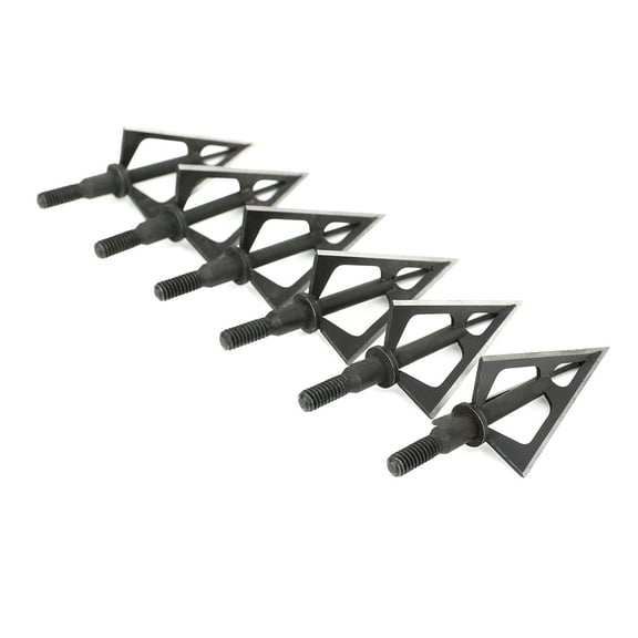 6-Pack Black Widow II Stainless Steel Broadheads – Screw-in Archery Arrow Tips for Recurve & Compound Bows, Durable & Long-Lasting