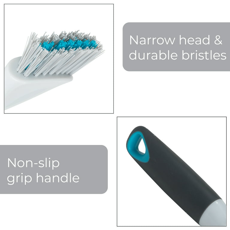 Smart Design Non Scratch Grout Brush - Non-Slip Handle - Long Lasting Bristles - Odor Resistant - Cleaning Kitchen Bathroom Tile Grout, Shower Door