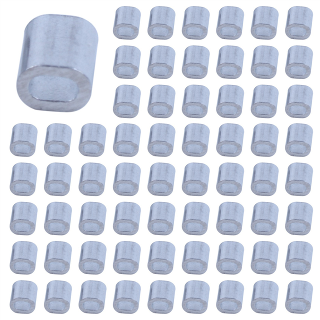 1000 Pcs 1mm Steel Wire Rope Aluminum Ferrules Sleeves Silver Tone