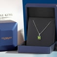 thumbnail image 5 of Gem Stone King 10K White Gold Green Peridot and Diamond Pendant Necklace for Women (1.80 Cttw, Oval 9X7MM With 18 inch Chain), 5 of 6