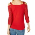 thumbnail image 2 of Inc Women's Sequined Cold Shoulder Blouse, Red, X-Small, 2 of 3
