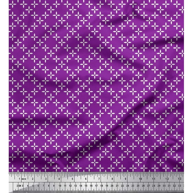 Soimoi Modal Satin Fabric Floral Small Print Fabric by The Yard 42 Inch Wide