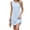Light Blue, variant on Women's tied back ruched ruffled tank dress with sheer yet opaque stretch 100% Polyester fabric for stylish warm days