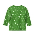 thumbnail image 4 of CCRFTGI Girls Clothes Size 8-9 Polka Dot Printed 3/4 Length Sleeve Tween Girls Tops Basic Crew Neck Shirts Spring Girls Size 14/16 Clothes Green 8-9 Years, 4 of 4