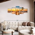 thumbnail image 2 of Elephant Stock White Sands Sunset Wall Art - Horizontal Multi Panel Canvas - Living Room Wall Decor - Nature Multi Panel - Orange And Yellow Decor By Melanie Viola - 80" x 36", 2 of 8