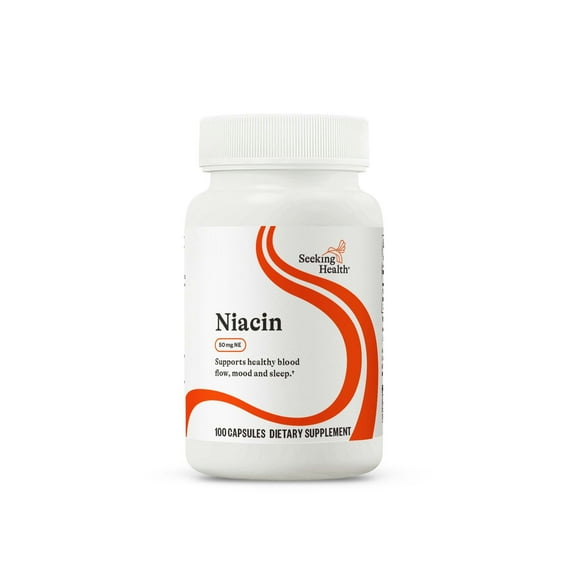 Seeking Health Niacin - Supplement with Bioavailable Niacin - Supports Energy Production & Skin Health - Skin Supplement Formula - 50 mg, 100 Capsules