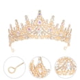 thumbnail image 3 of KAKOWELY Tiara de cristal barroca para novias, bodas, tiaras de diamantes de imitación, tiaras de cristal para cumpleaños, tiaras de graduación, diademas, tiaras de corona de princesa., 3 of 4
