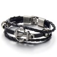 thumbnail image 1 of Pulsera de ancla de barco vintage, pulsera de piel de vaca versátil tejida de múltiples capas, pulsera de cuero estilo pirata personalizada, 1 of 5