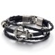 thumbnail image 1 of Pulsera de ancla de barco vintage, pulsera de piel de vaca versátil tejida de múltiples capas, pulsera de cuero estilo pirata personalizada, 1 of 5