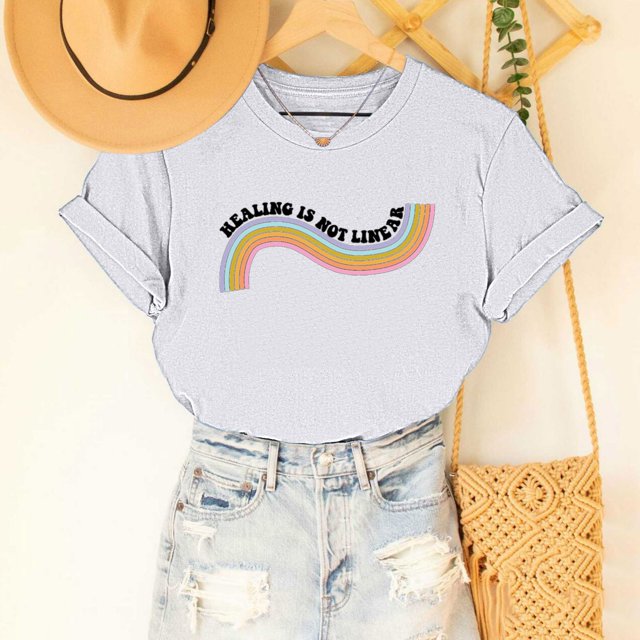 LSLJS T-Shirt Graphique Mode à Manches Courtes Col Rond Décontracté Printemps et Été pour Femmes, Cadeaux pour Femmes