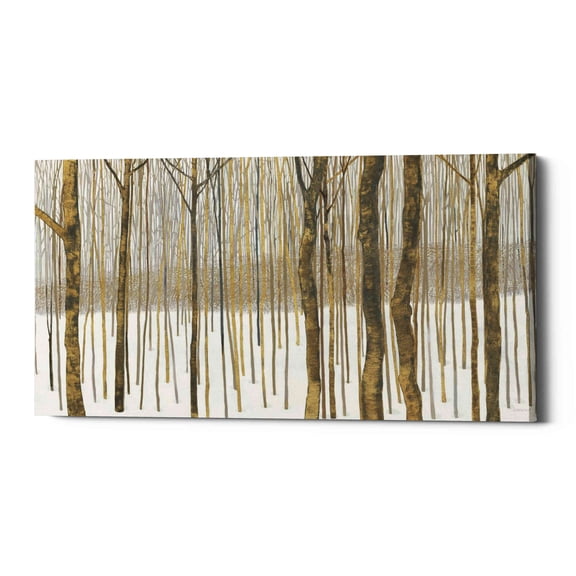 Epic Graffiti 'Woods in Winter Gold' by Kathrine Lovell, Canvas Wall Art, 24"x12"