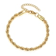 thumbnail image 2 of 2/3/4/5mm 7inch+2inch extender Rope Chain Bracelet Men Women Stainless Steel, 2 of 3