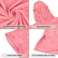 thumbnail image 4 of Tirrinia Surf Beach Changing Towel With Hood, Absorbent Microfiber Robe Poncho, Men & Women, Pink, 4 of 9
